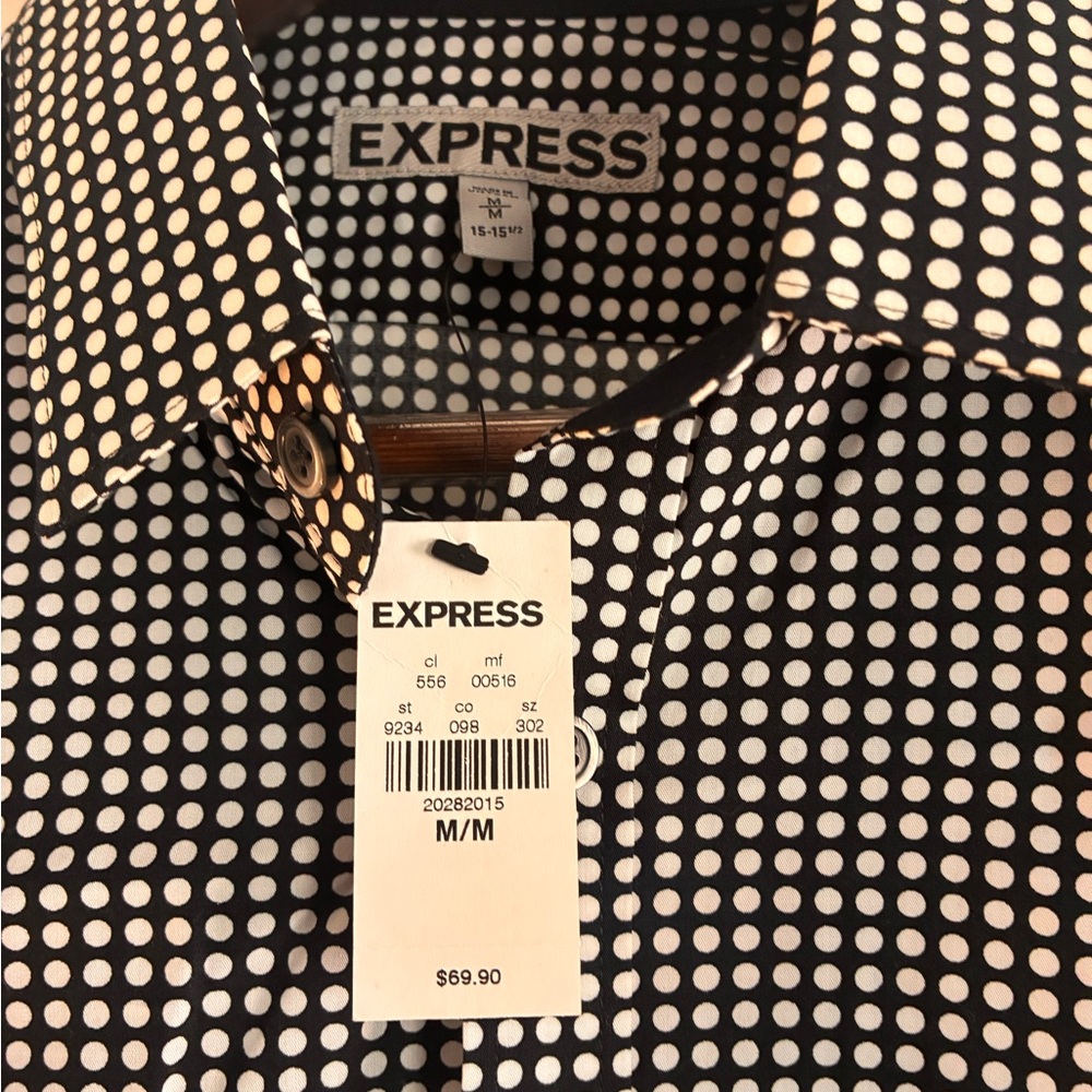 Express Black and White Gingham Shirt - Picture 2 of 4